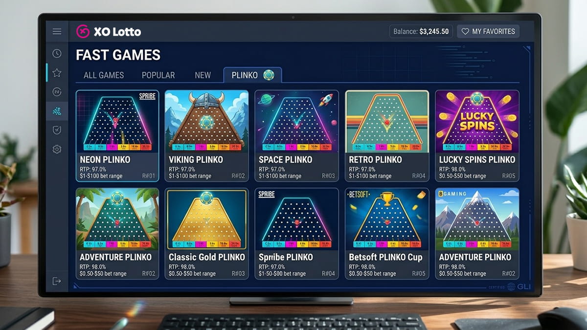 How to play plinko screen with row settings, risk controls, bet size, and play button
